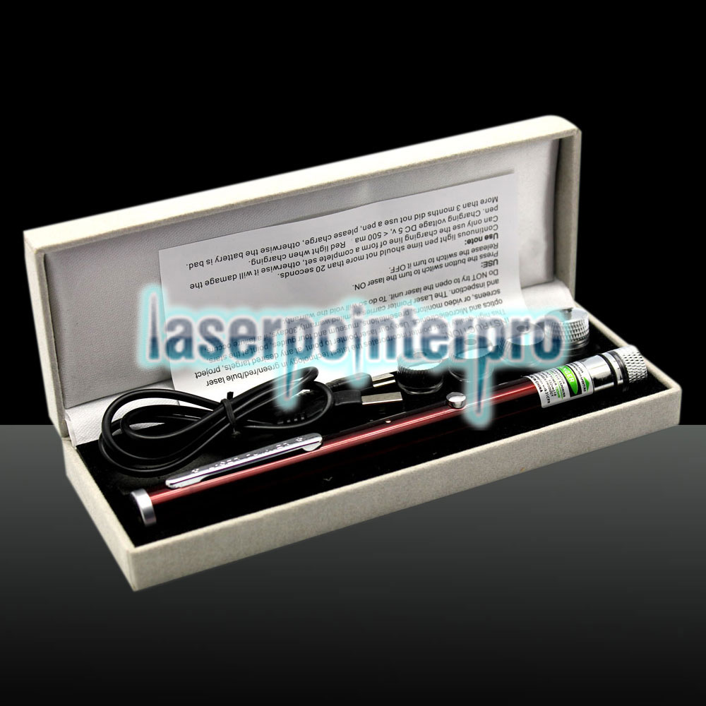 LT-ZS03 500mW 532nm 5-em-1 USB Carregamento Caneta Laser Pointer Vermelho