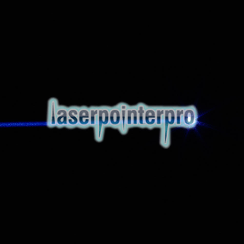 5000mW 450nm 2 * 16340 Baterias de ponto único azul feixe de luz Laser Pointer Pen Silver