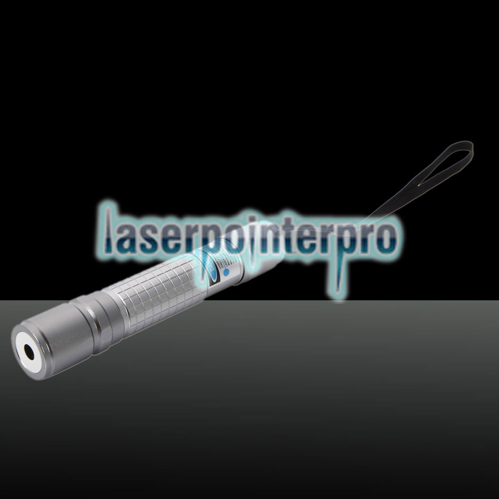 Penna puntatore laser a punto singolo da 200mW 450nm Blue Beam Light Silver