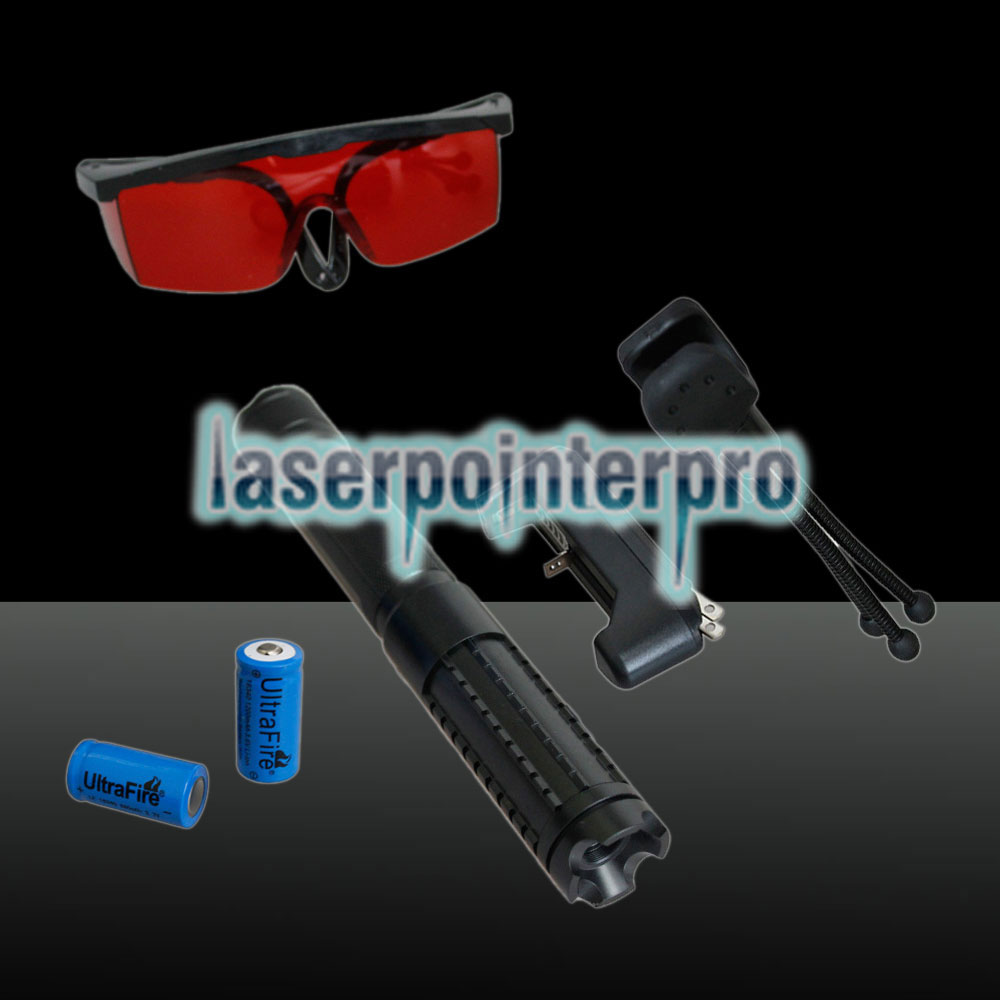 LT-08890LGF 4000 mw 450nm Puro Azul Feixe de Luz Multi-funcional Recarregável Caneta Laser Pointer Set Preto