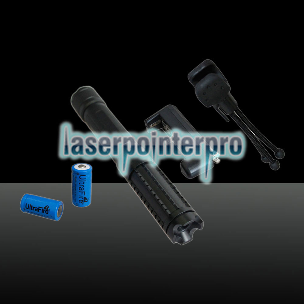 LT-08890LGF 4000mw 450nm Pure Blue Beam-Licht multifunktionale wiederaufladbare Laserpointer Set Schwarz