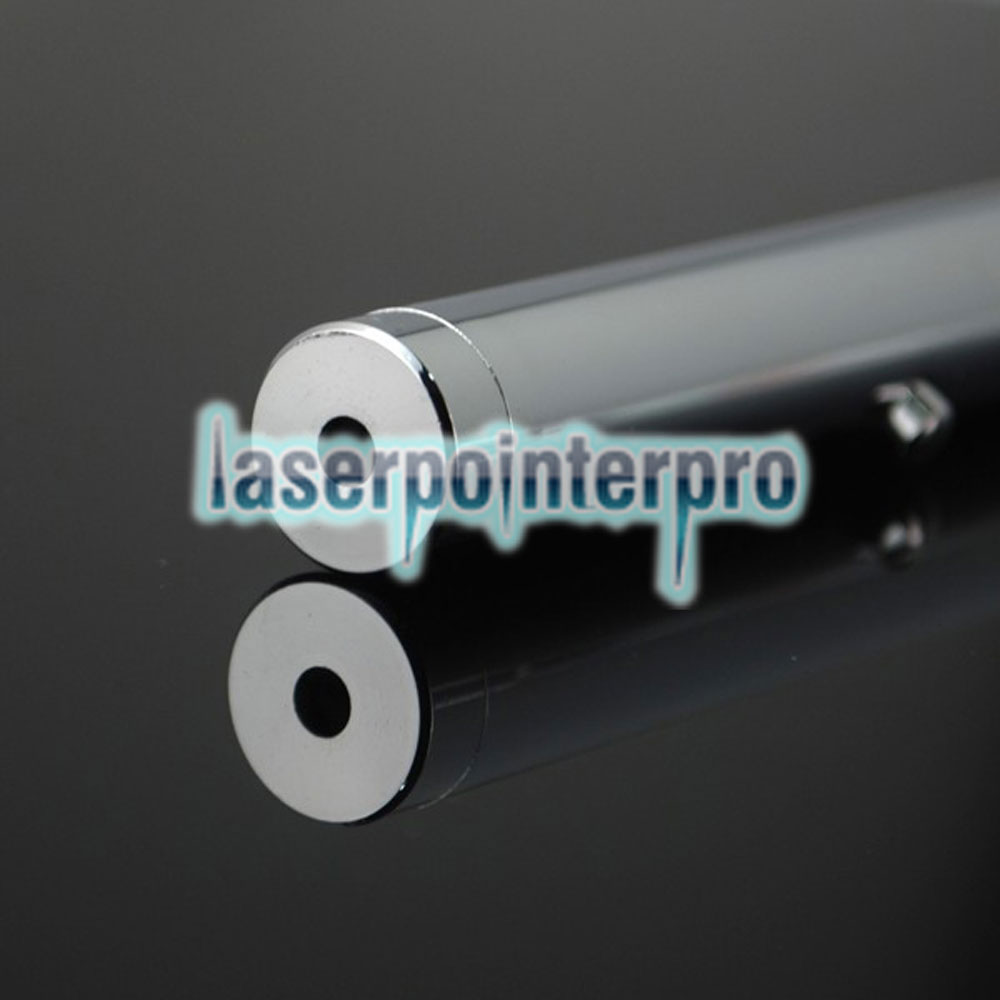 50mw 532nm Penna puntatore laser interamente in acciaio con luce verde a singolo punto di luce, colore metallo brillante
