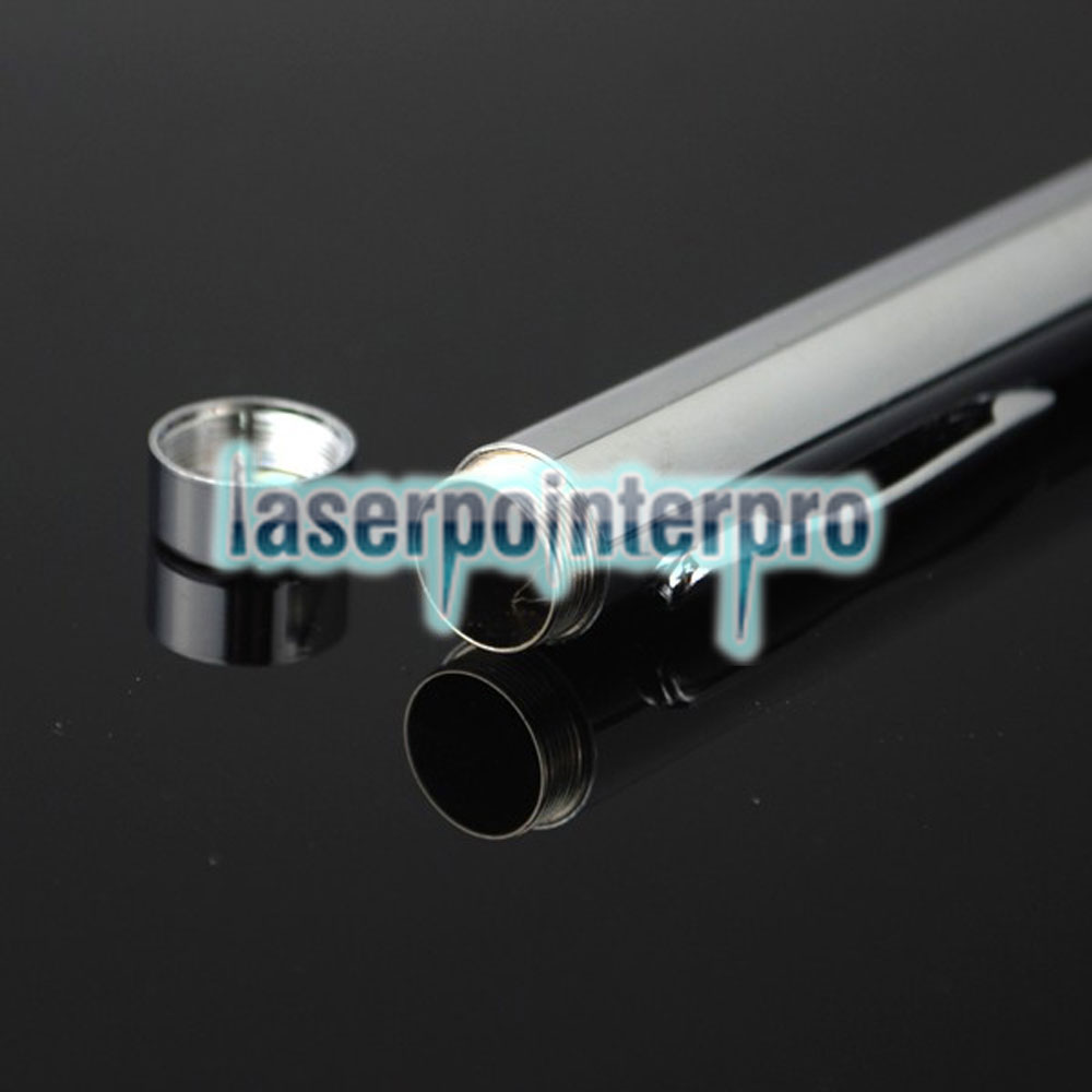 500mw 532nm Penna puntatore laser interamente in acciaio con luce a fascio di luce verde a fascio di luce di colore metallico brillante