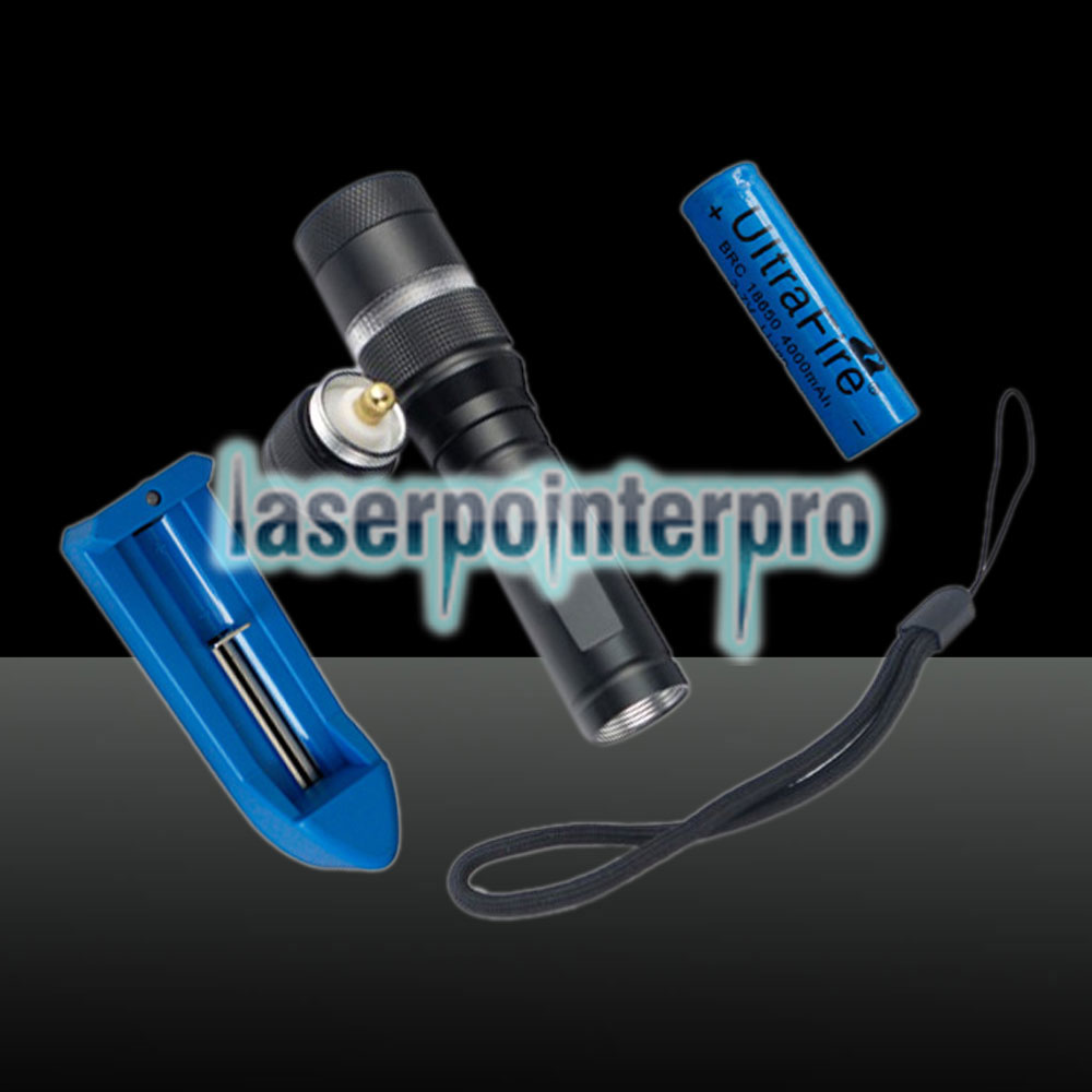  LT-83 500mw 532nm Green Beam Light Noctilucent Stretchable Adjustable Focus Rechargeable Laser Pointer Pen Set Black