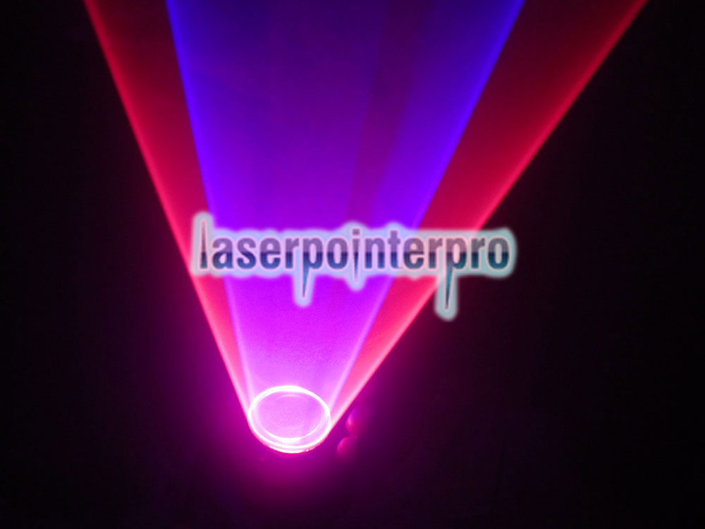 100mw 650nm & 405nm Rot & Lila Lichtfarbe Swirl Light Style wiederaufladbare Laserhandschuh Schwarz Free Size