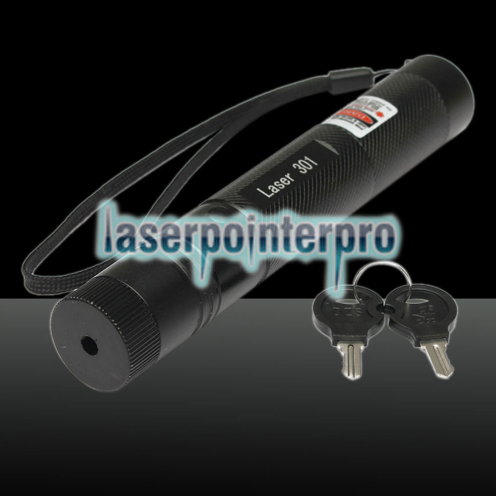 Laser 301 1000mW 650nm Luz de haz rojo Punto único Lápiz puntero láser Negro