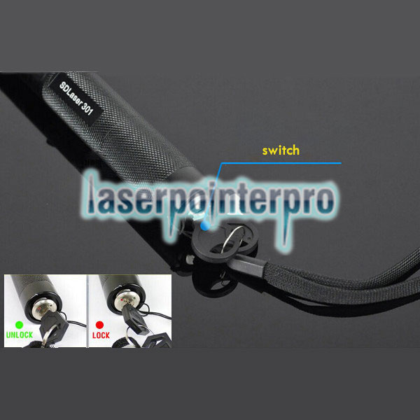 Laser 301 500MW Luz verde de alta potência Laser Pointer Kit Black