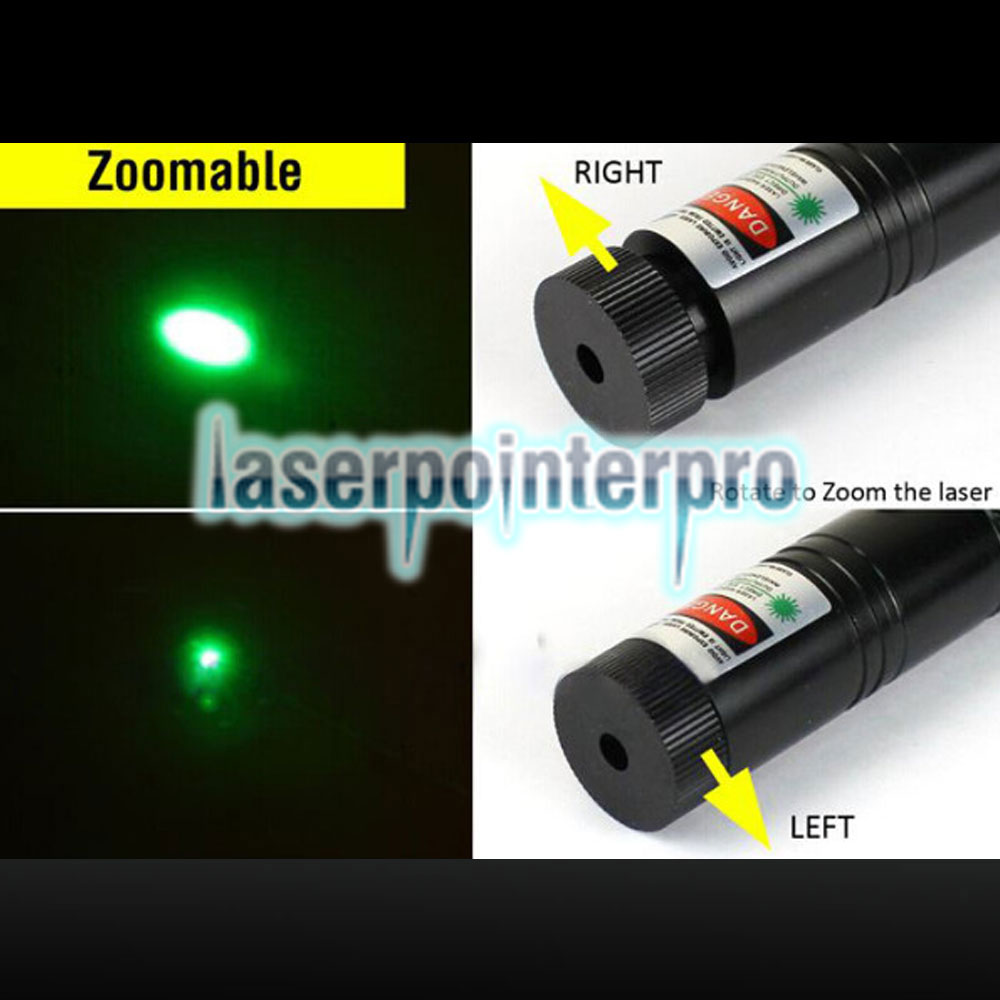 High Power Adjustable Zoomable Focus Burning Green Laser Pointer Pen 301 532nm 