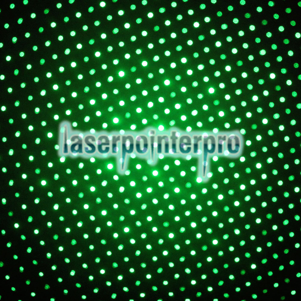 Pluma de puntero láser de haz verde 2-en-1 de luz única y estrellada de 100 mW 532 nm Negro