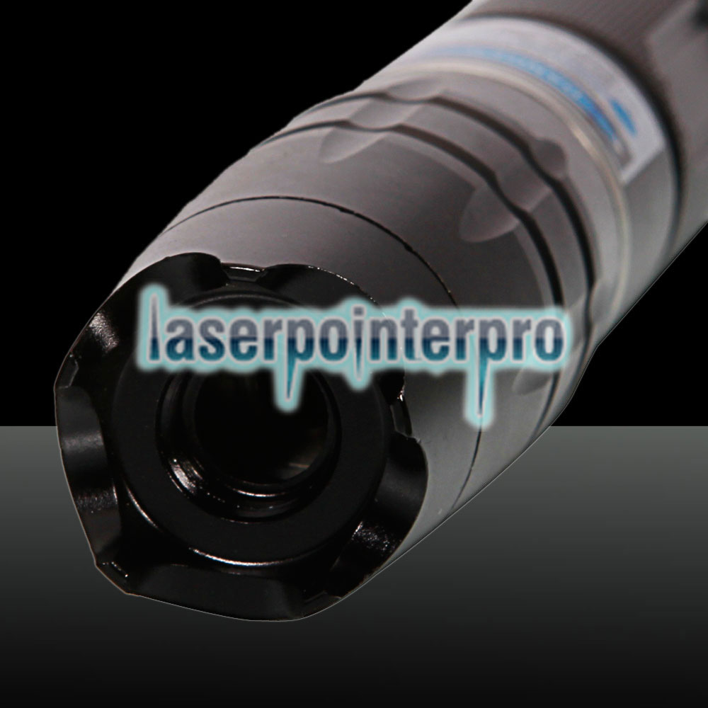 Kit stylo pointeur laser à point unique en acier inoxydable, faisceau bleu 5000mW avec faisceau et chargeur, noir