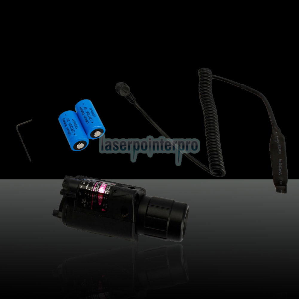 5mW 650nm roter Laser-Anblick und LED-Taschenlampe mit Pistolenhalterung (mit zwei CR123-Batterien)