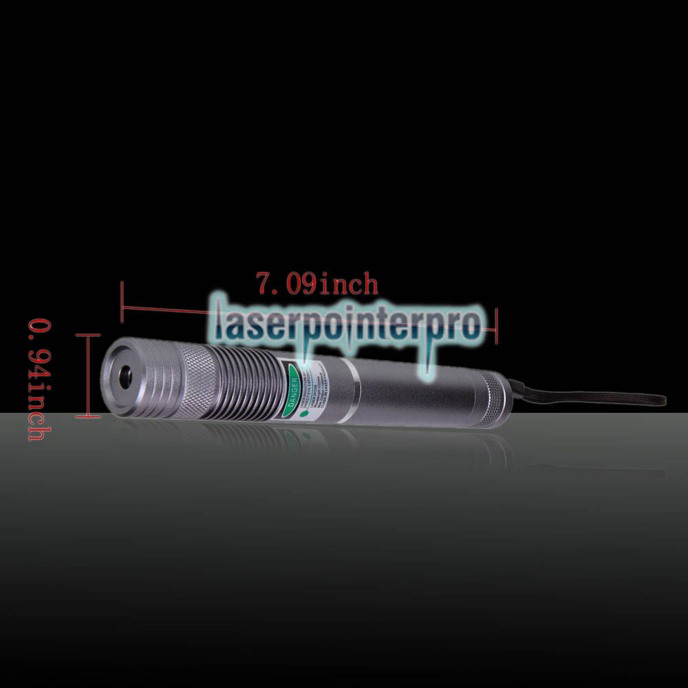 5000mW 532nm Verde Laser Pointer Pen Prata Cinza