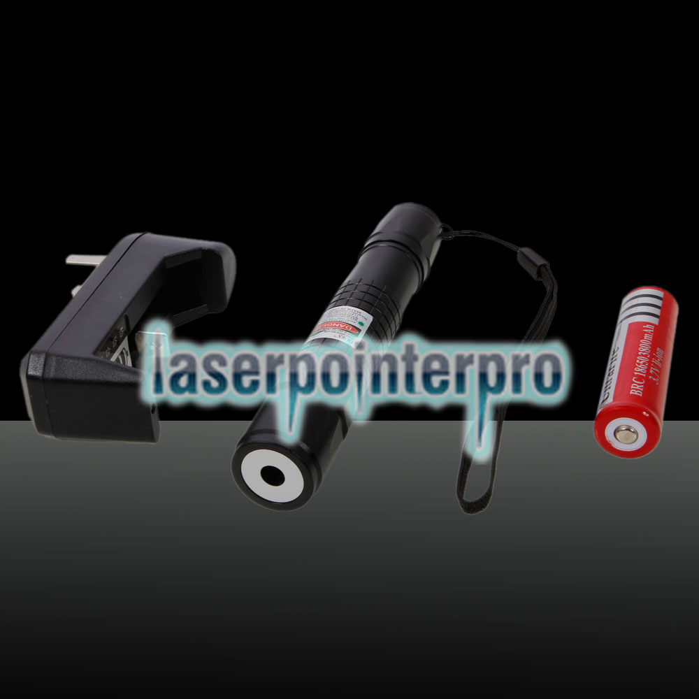 300mW Gittermuster Professionelle Grünlicht Laserpointeranzug mit Akku und Ladegerät Schwarz