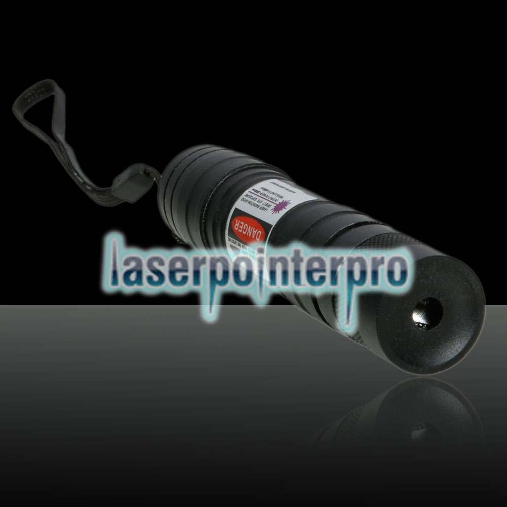 100MW Professioneller Lila Licht Laserpointer mit Box (CR123A Lithium Batterie) Schwarz