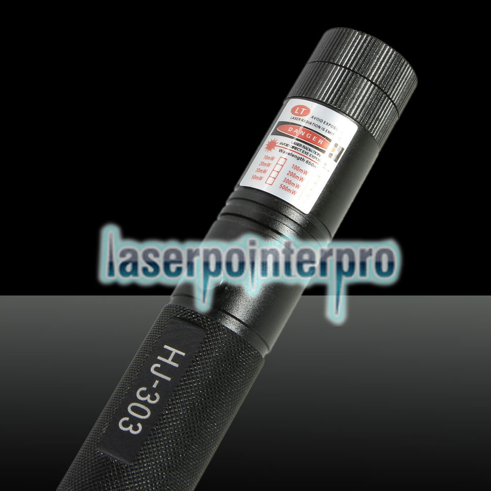 300MW Professional Red Light Laser Pointer with Box (18650 / 16340 Lithium Battery) Black