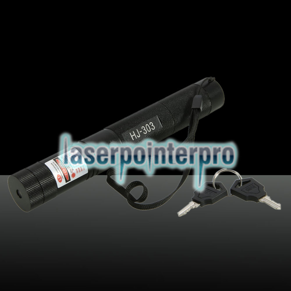 300MW Professional Laser Pointer Vermelho com Caixa (18650/16340 Lithium Battery) Preto