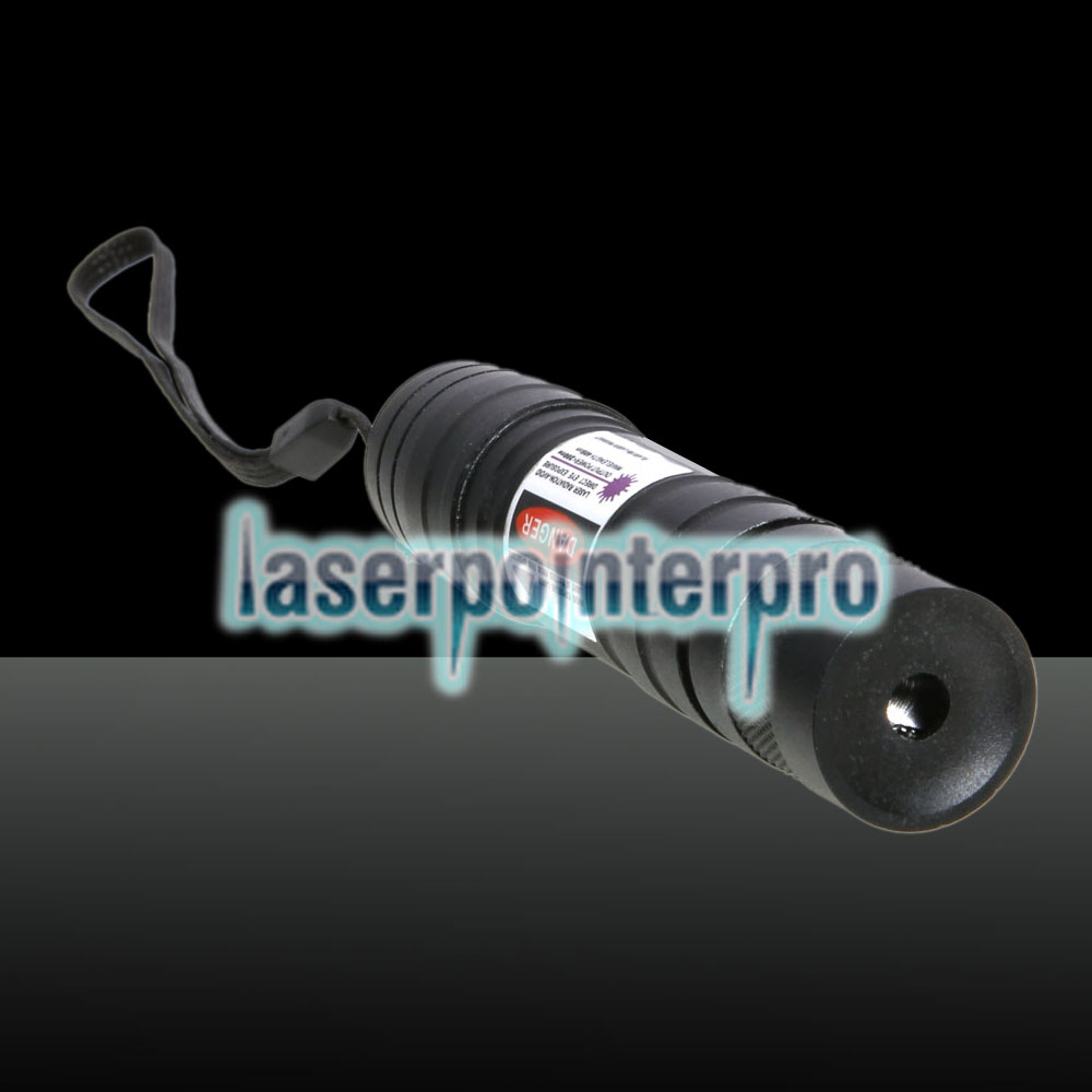 50MW Professional Laser Pointer Luz Roxa com Caixa (Bateria de Lítio CR123A) Preto