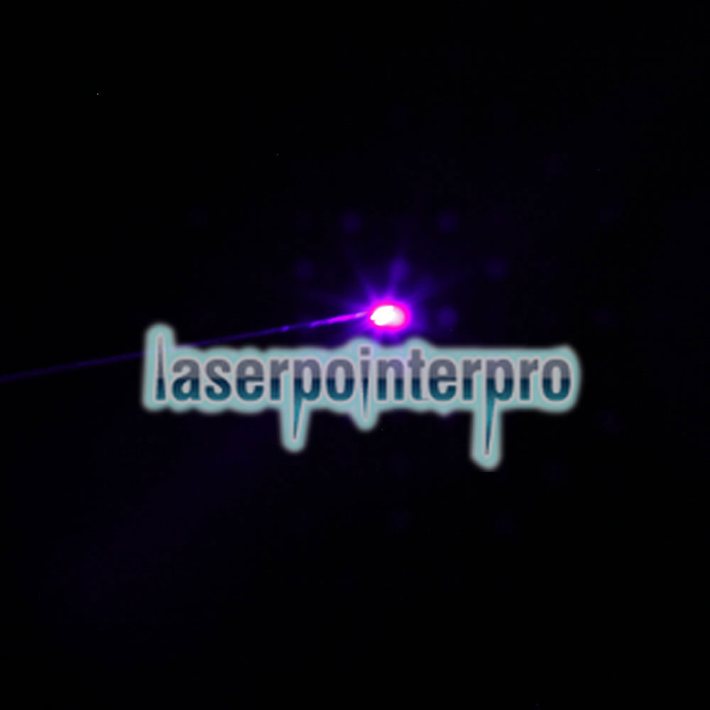 50MW Puntatore laser professionale viola chiaro con scatola (batteria al litio CR123A) nero