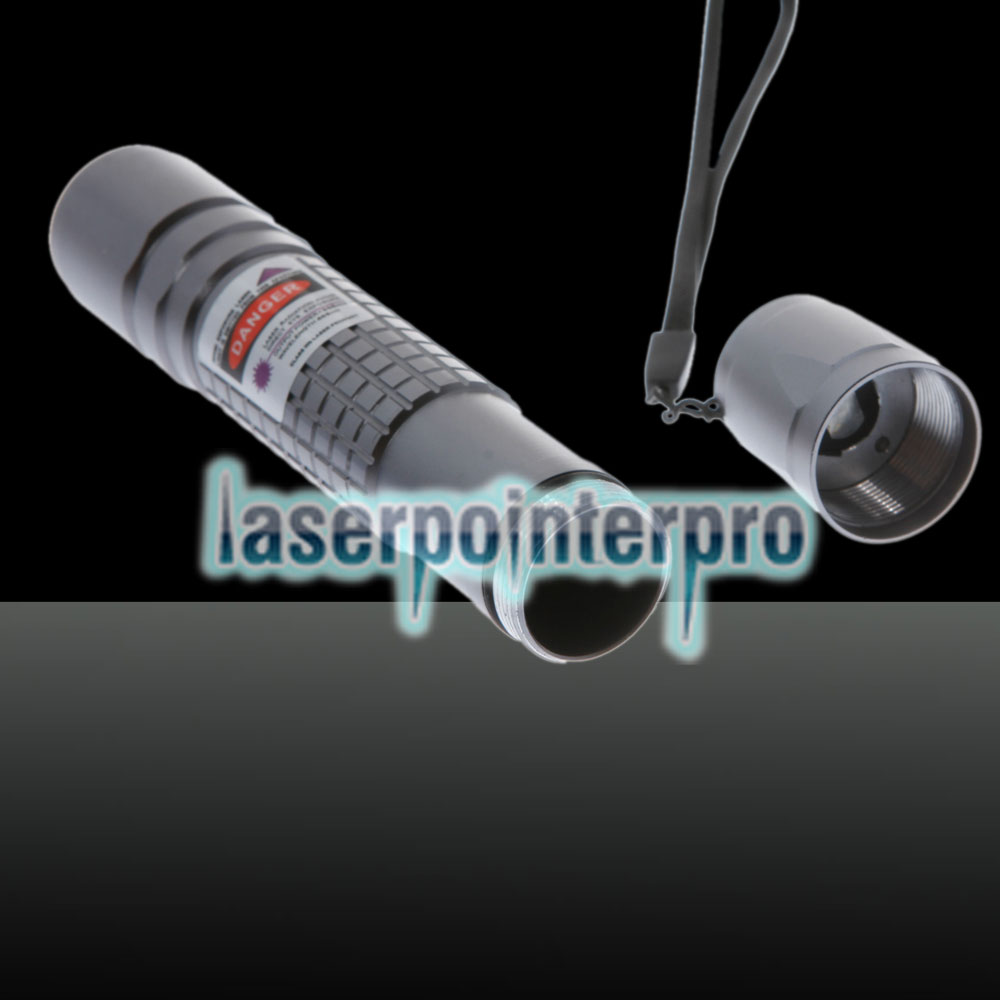 50mW Extensão-Tipo Foco Roxo Dot Padrão Facula Caneta Laser Pointer Com 18650 Bateria Recarregável Prata