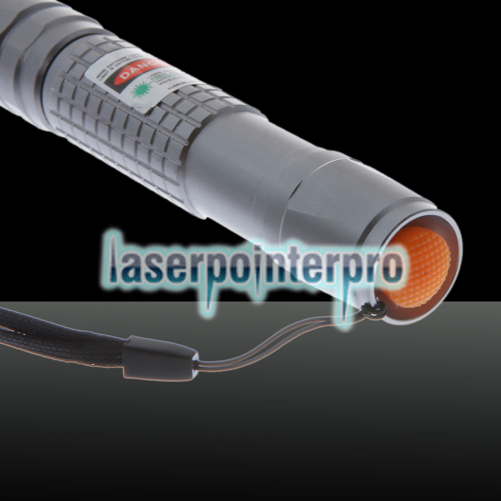 Penna puntatore laser con puntatore a puntatore a puntale con estensione di tipo 100mW con batteria ricaricabile 18650 argento