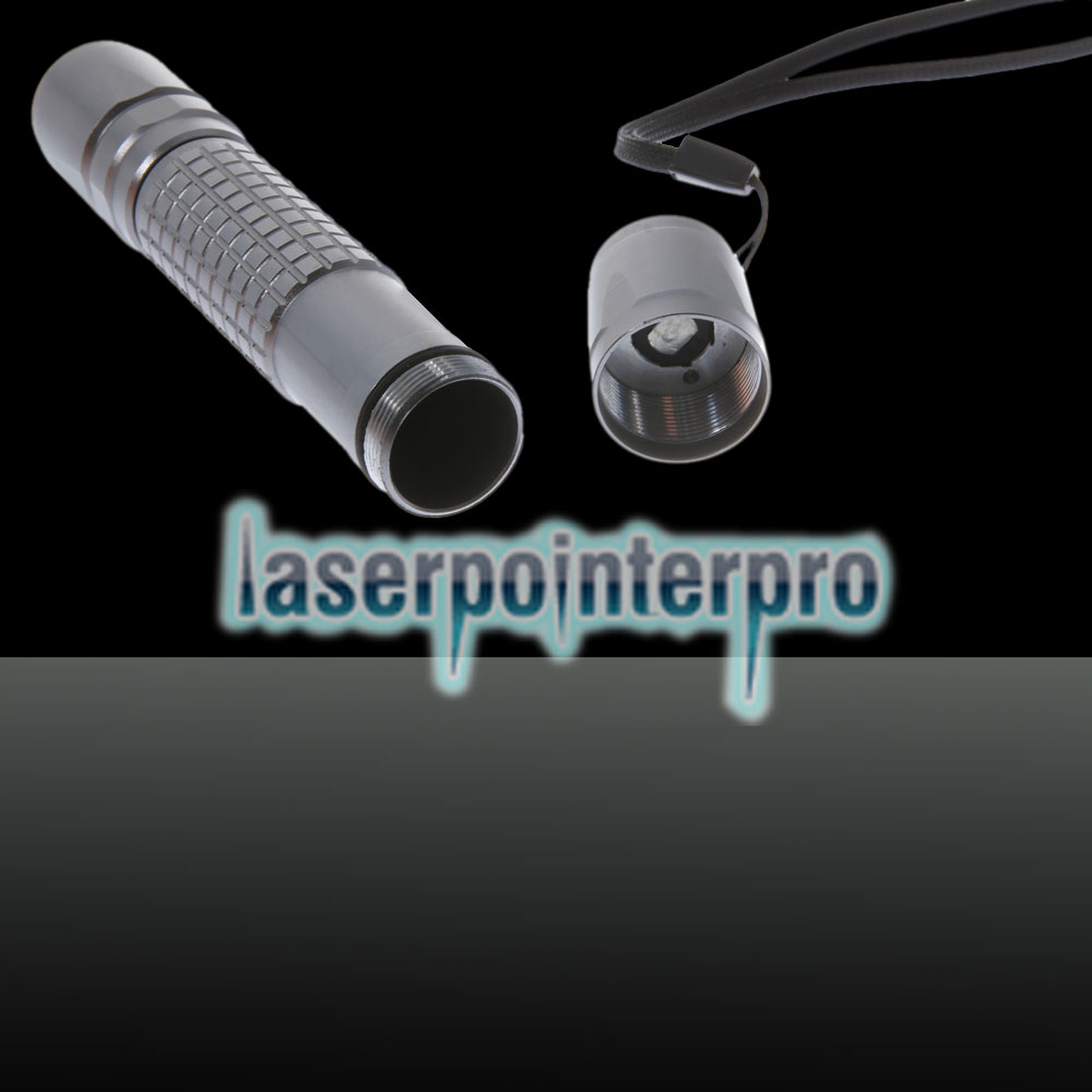 Stylo pointeur laser Facula avec extension, 1000mW Focus, motif bleu pur avec batterie rechargeable 18650, argent