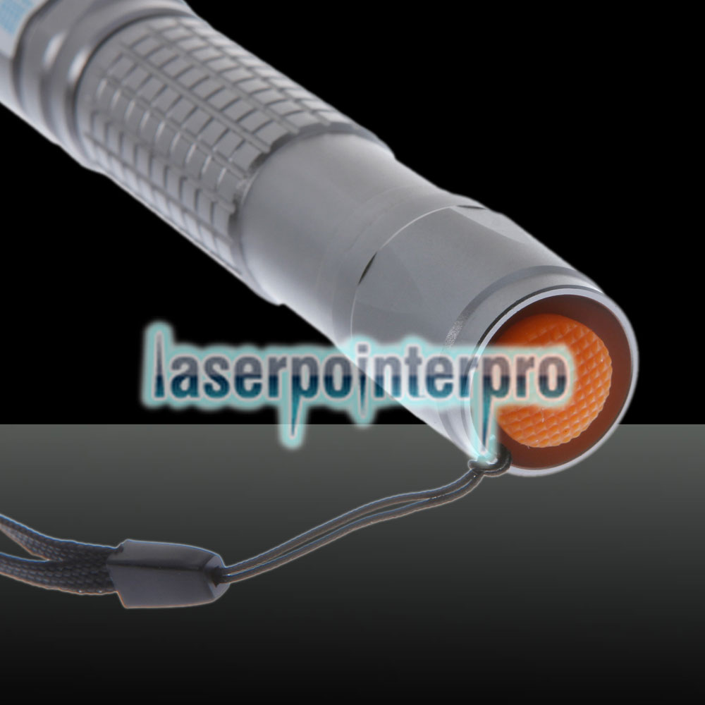 1000mW Extension-Type Fokus Pure Blue Dot Pattern Facula Laserpointer mit 18650 Akku Silber