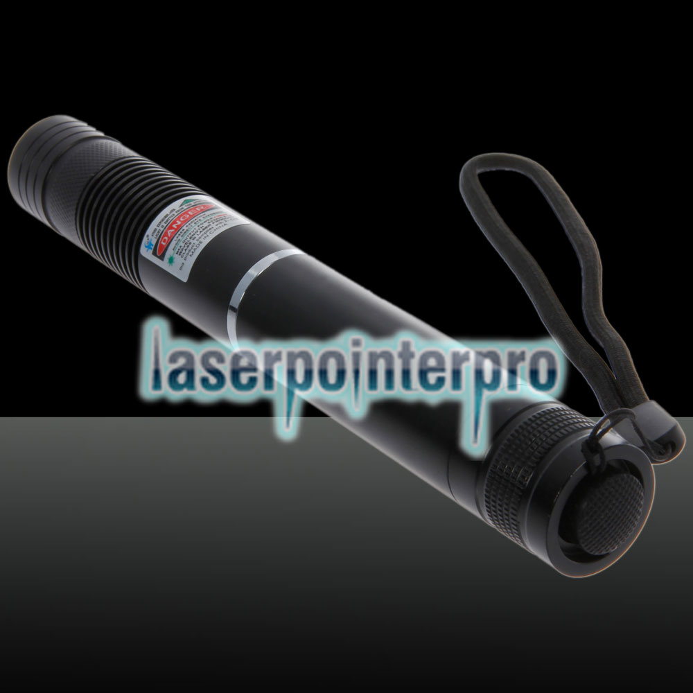 2000mW 405nm Foco Pure Blue Beam Light Laser Pointer Pen com 16340 Bateria Recarregável Preto