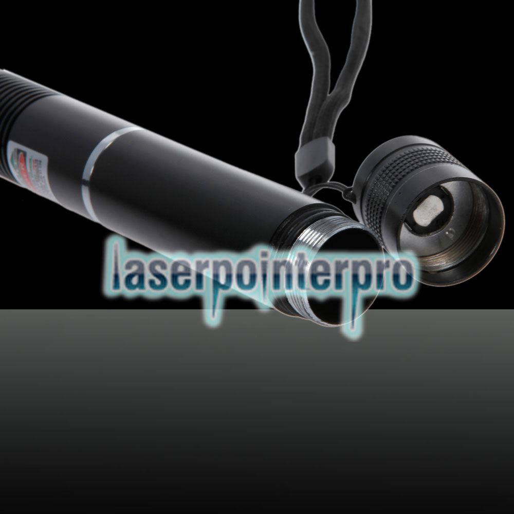2000mW 405nm Focus Pure Blue Beam Light Laser Pointer Pen with 16340 Rechargeable Battery Black