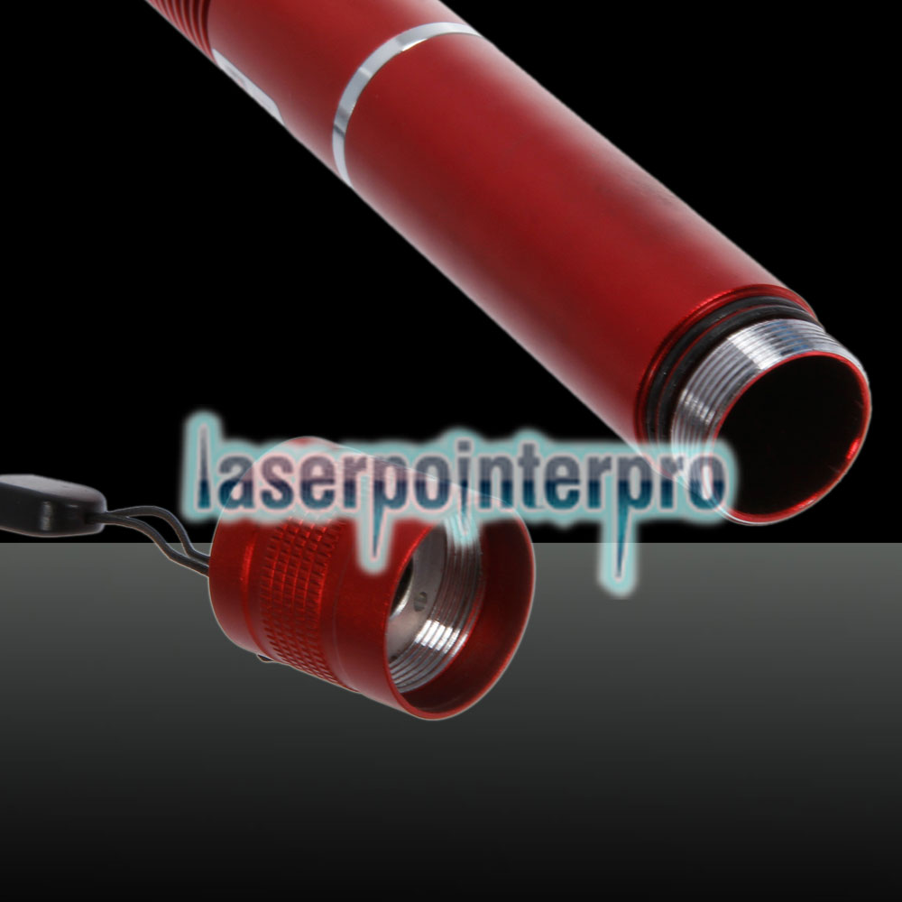 Stylo pointeur laser à faisceau de focalisation de faisceau vert de 200mW 532nm avec batterie rechargeable 18650 rouge
