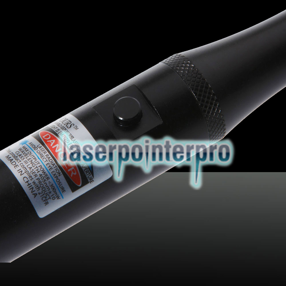300mW 405nm Clique em Blue Style Laser Pointer com Battery Black