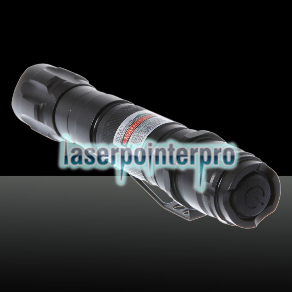 300mW 620 Click Style Open-back Green Laser Pointer with Clip / Battery Black