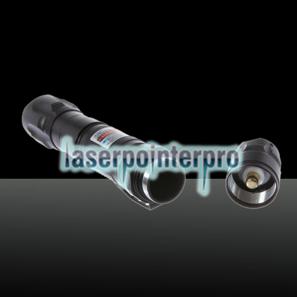 Pointeur laser bleu à dos ouvert de style clic 620 300mW avec clip / pile noir