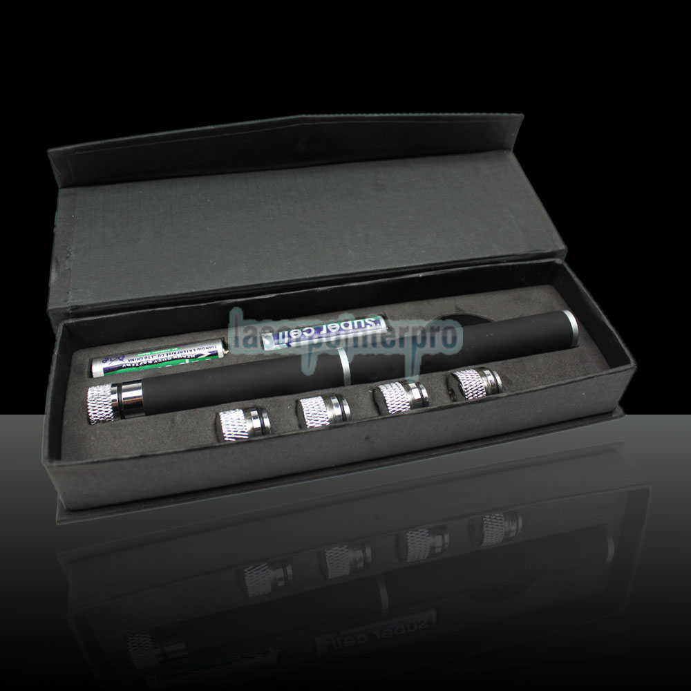 5 en 1 100 mW 532nm stylo pointeur laser vert kaléidoscopique mi-ouvert