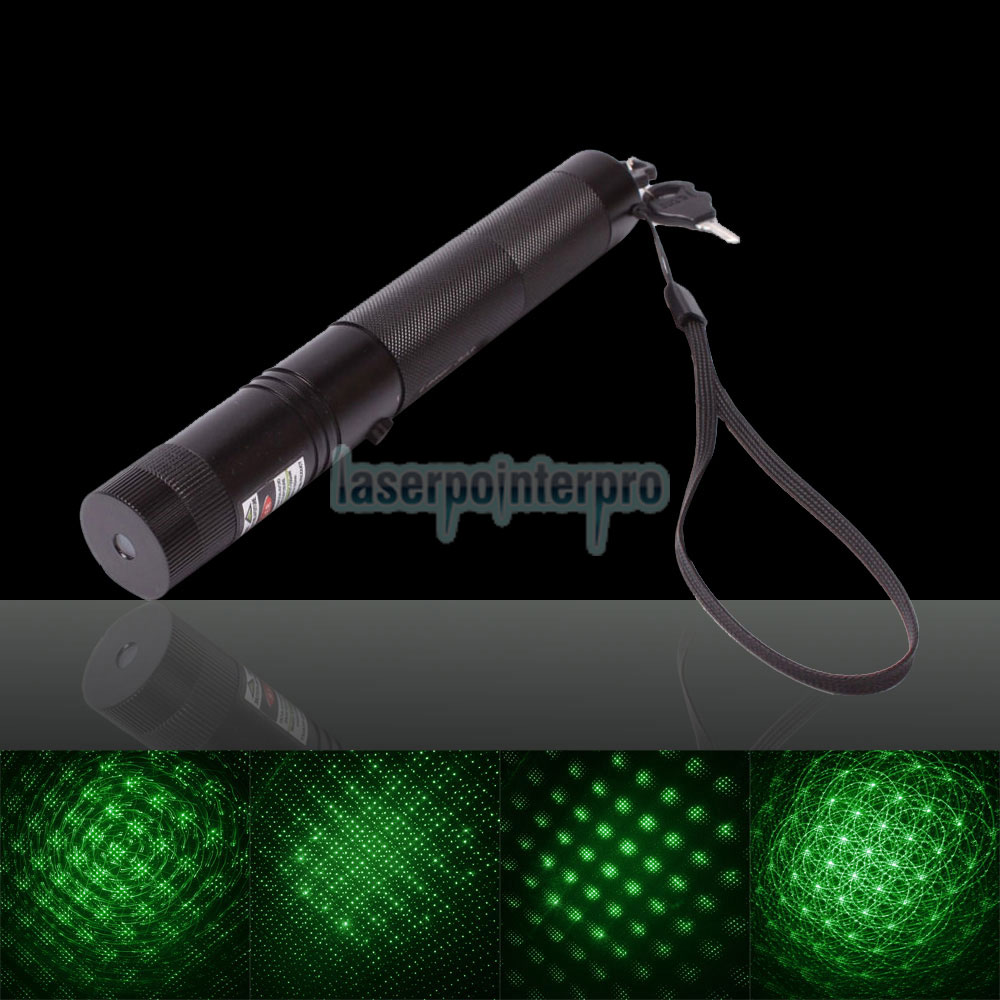200mW 532nm Style de lampe de poche Pointeur Laser Vert Kaleidoscopique Réglable