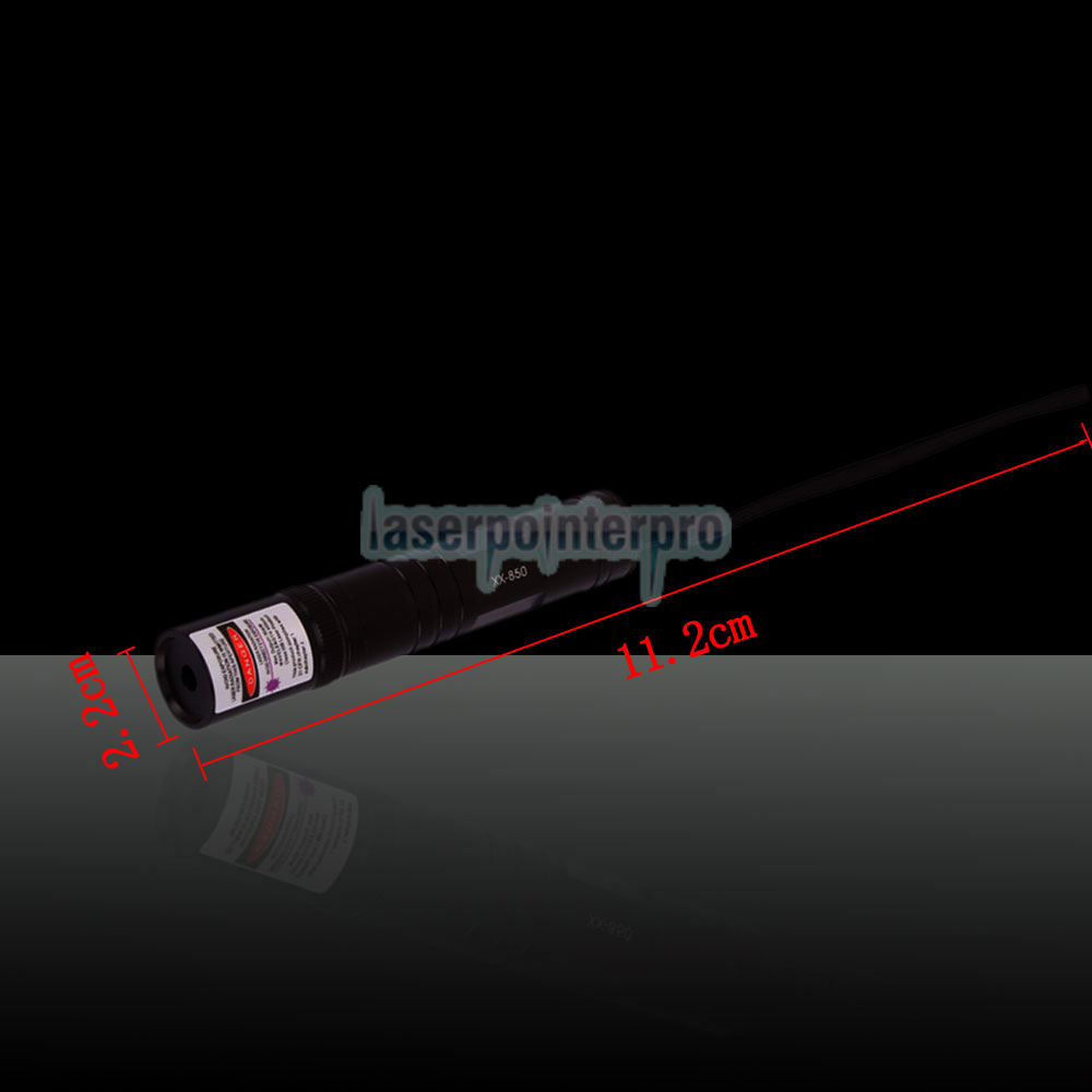 Puntatore laser blu-viola 100 mW 405 nm 850 puntatore laser nero (con una batteria 16340)