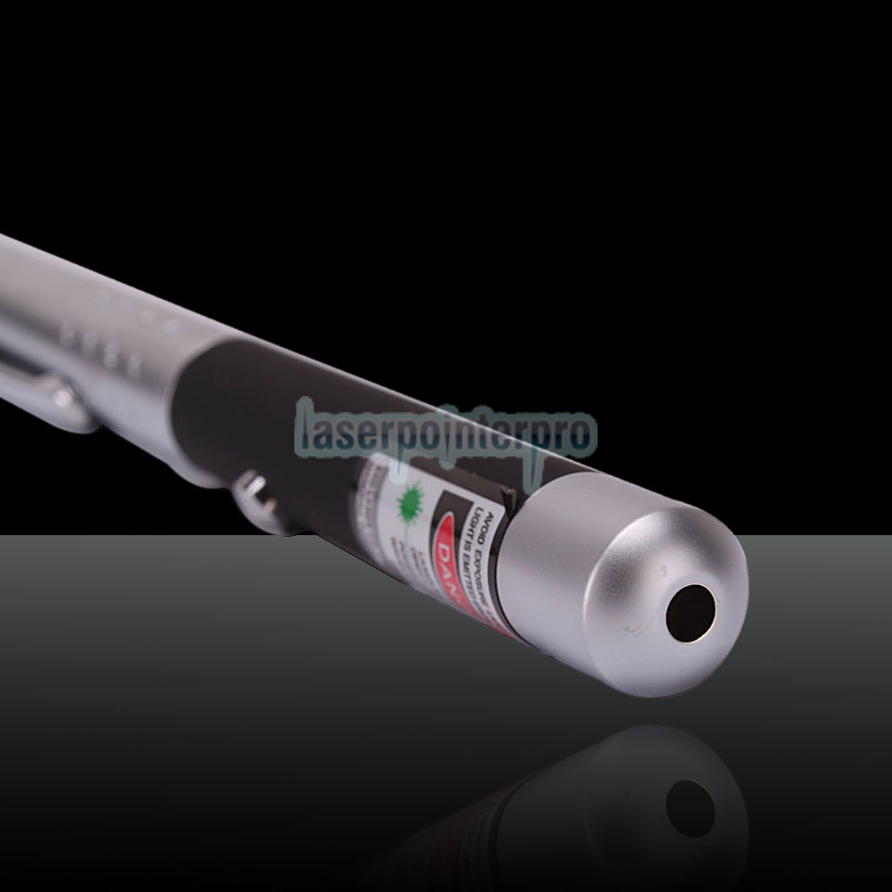 10mW 532nm Half-Steel Green Laser Pointer Pen com 2AAA Bateria