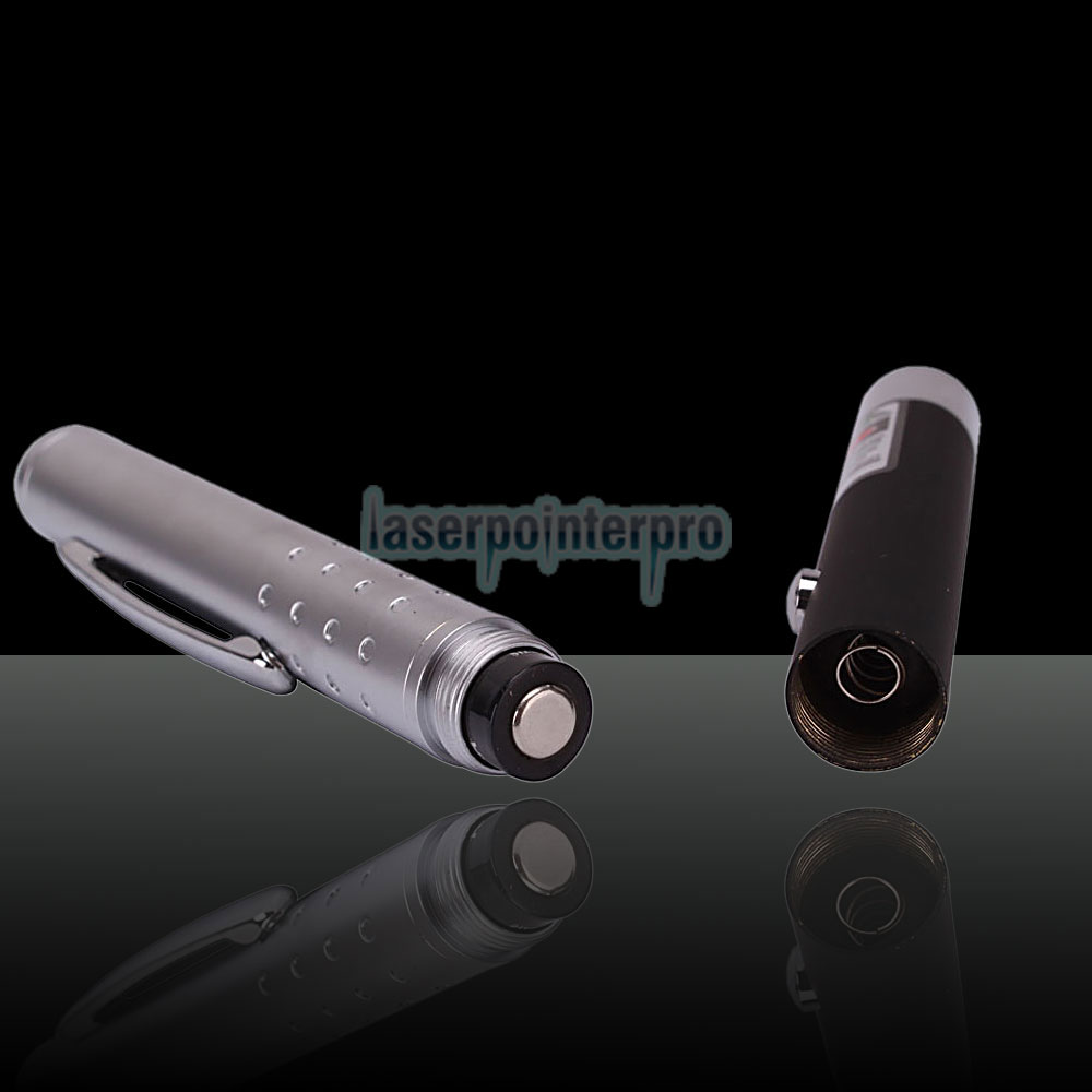 10mW 532nm Half-steel Green Laser Pointer Pen con batería 2AAA