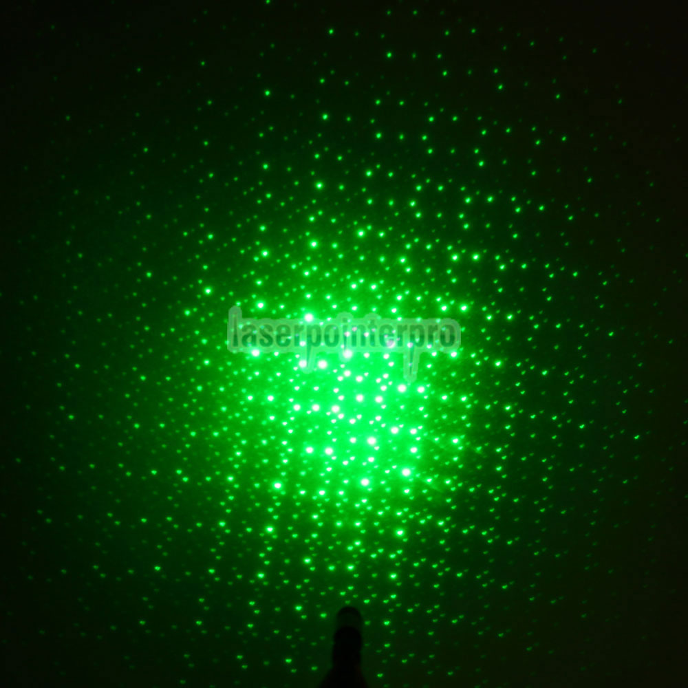 30mW 532nm Kaleidoskopischer grüner Laserpointer mit offener Rückseite und 2AAA-Batterie