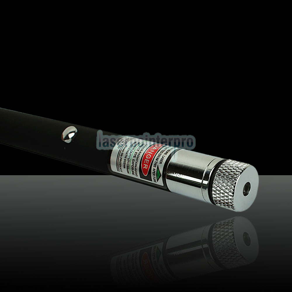 Penna puntatore laser verde caleidoscopico Open-back 150mW 532nm con batteria 2AAA