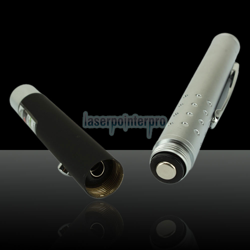 200mW 532nm Half-steel Green Laser Pointer Pen con batería 2AAA
