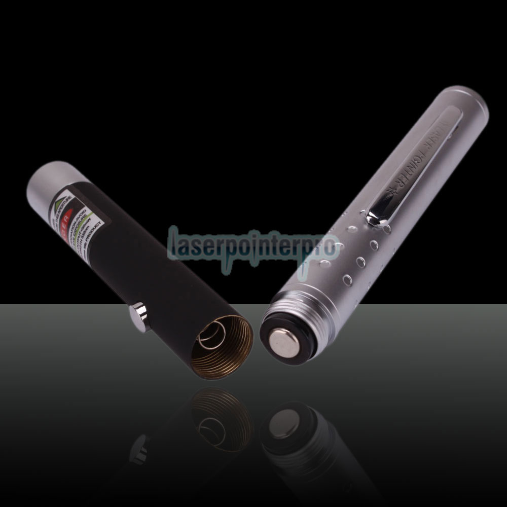 50mW 532nm Half-steel Green Laser Pointer Pen con batería 2AAA