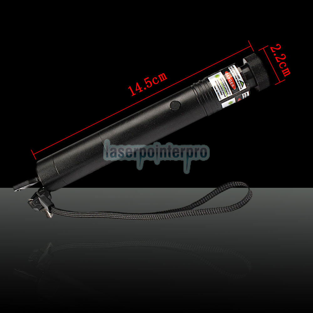 Laser 302 230mW 532nm Ajustar estilo de linterna Verde Puntero láser Negro con batería 18650
