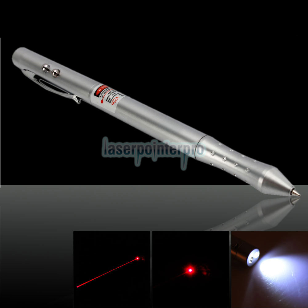 4in1 Laser Ballpoint Pen Pointer Flash Light Beam Lazer stylus black red blue 
