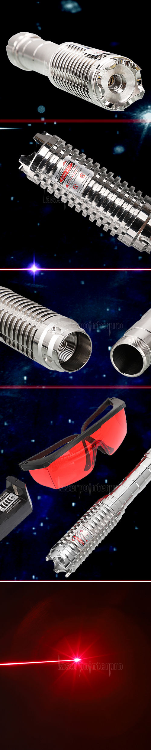 Kit puntatore laser rosso ad alta potenza bruciante da 30000 mw 650 nm