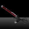 100mW 532nm faisceau vert à point unique de chargement USB pointeur laser Pen Rouge