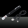100mW 532nm grün Strahl Single-Point USB Lade Laserpointer Schwarz