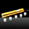50mW 532nm Check Pattern 5-Mode Green Beam Light Zooming Laser Pointer Pen Kit Golden