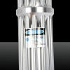 5000mW 450nm 2 * 16340 Baterías de punto único Blue Beam Light Laser Pointer Pen Silver