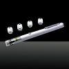 5mw 5-in-1 650nm Red Laser Beam USB Laser Pointer Pen with USB Cable and Laser Heads White