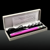 5-in-1 200mw 405nm Purple Laser Beam USB Laser Pointer Pen with USB Cable and Laser Heads Pink